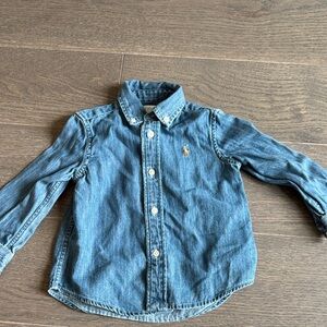 Ralph Lauren Kids Denim Blue Button Down Shirt